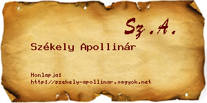Székely Apollinár névjegykártya